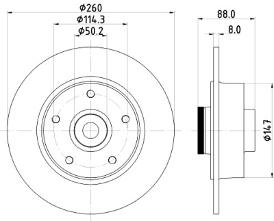 Disque de frein HELLA 8DD 355 123-311