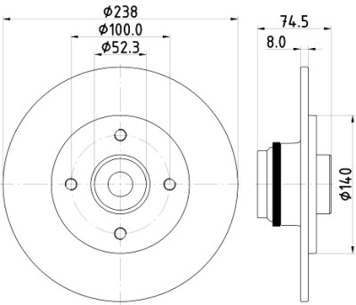 Disque de frein HELLA 8DD 355 123-351