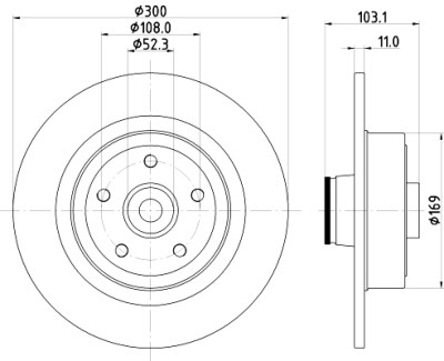 Disque de frein HELLA 8DD 355 123-361