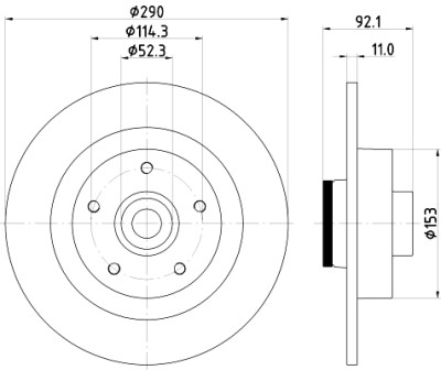 Disque de frein HELLA 8DD 355 123-371