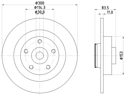 Disque de frein HELLA 8DD 355 123-401