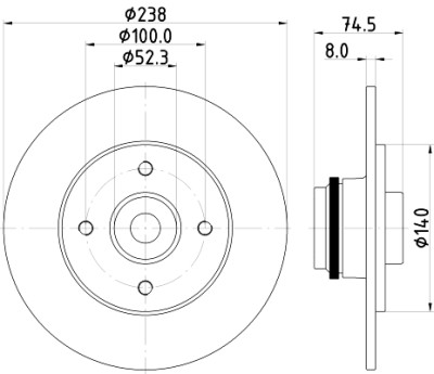 Disque de frein HELLA 8DD 355 123-431