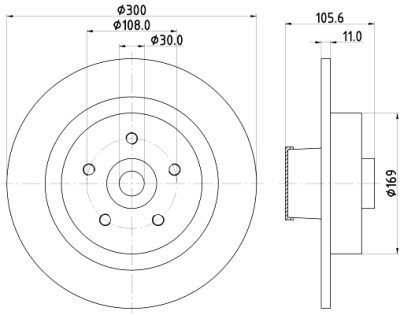 Disque de frein HELLA 8DD 355 123-441