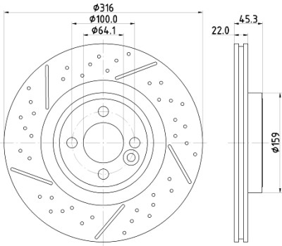 Disque de frein HELLA 8DD 355 123-471