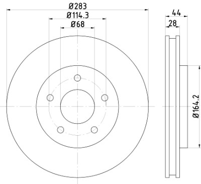 Disque de frein HELLA 8DD 355 125-071