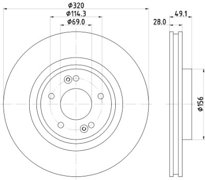 Disque de frein HELLA 8DD 355 125-121