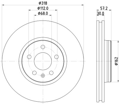 Disque de frein HELLA 8DD 355 125-181