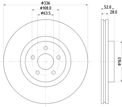 Disque de frein HELLA 8DD 355 125-221
