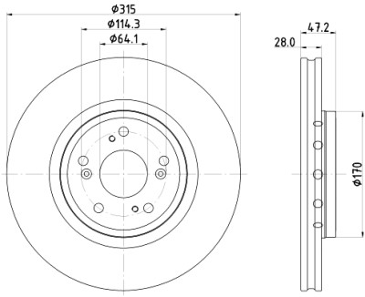 Disque de frein HELLA 8DD 355 125-321