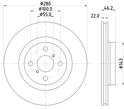 Disque de frein HELLA 8DD 355 125-491
