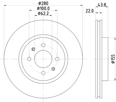 Disque de frein HELLA 8DD 355 125-501