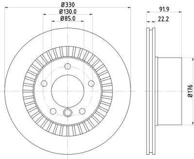 Disque de frein HELLA 8DD 355 126-331