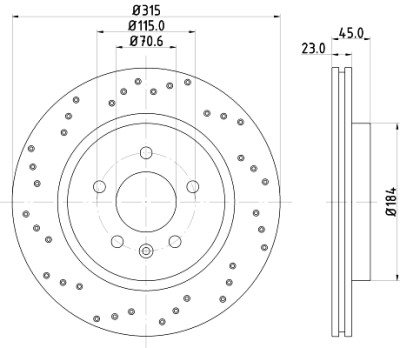 Disque de frein HELLA 8DD 355 126-391