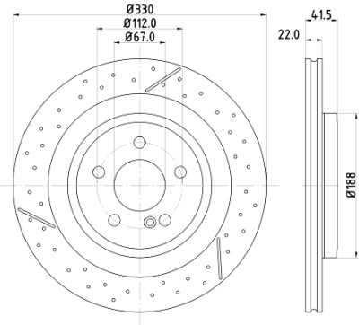Disque de frein HELLA 8DD 355 126-441