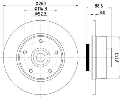 Disque de frein HELLA 8DD 355 126-481
