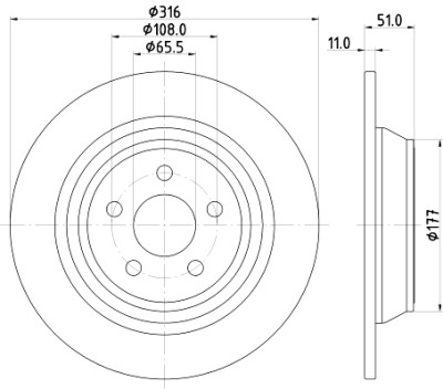 Disque de frein HELLA 8DD 355 126-551