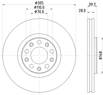 Disque de frein HELLA 8DD 355 126-731