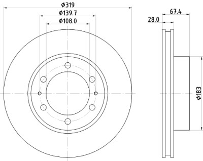 Disque de frein HELLA 8DD 355 126-771