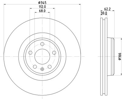 Disque de frein HELLA 8DD 355 126-861
