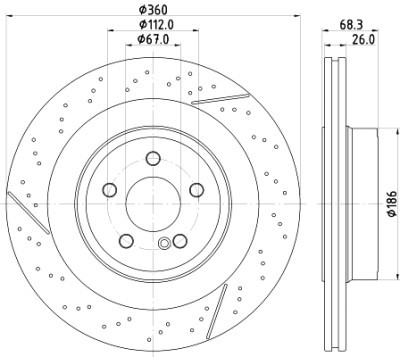 Disque de frein HELLA 8DD 355 126-871