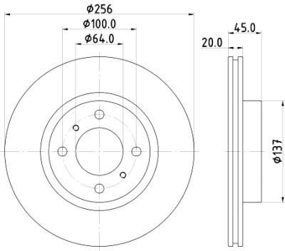 Disque de frein HELLA 8DD 355 126-941