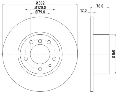 Disque de frein HELLA 8DD 355 127-021