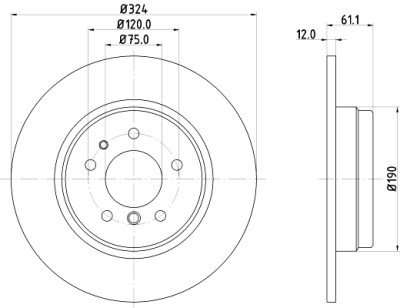 Disque de frein HELLA 8DD 355 127-111