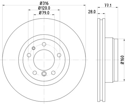 Disque de frein HELLA 8DD 355 127-161