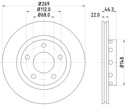 Disque de frein HELLA 8DD 355 127-431