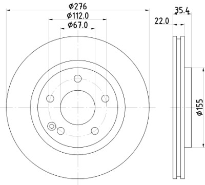 Disque de frein HELLA 8DD 355 127-491