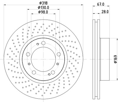 Disque de frein HELLA 8DD 355 127-501