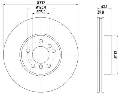 Disque de frein HELLA 8DD 355 127-631