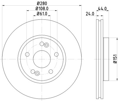 Disque de frein HELLA 8DD 355 127-741