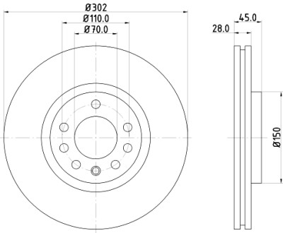 Disque de frein HELLA 8DD 355 127-831