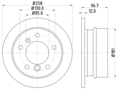 Disque de frein HELLA 8DD 355 128-401