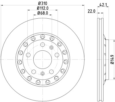 Disque de frein HELLA 8DD 355 128-651