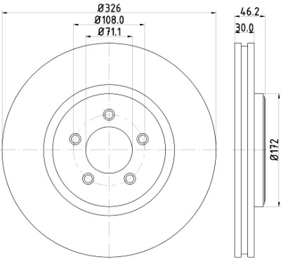 Disque de frein HELLA 8DD 355 128-881