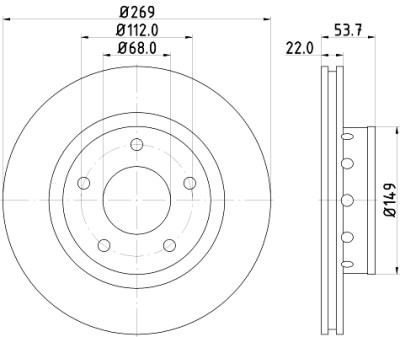 Disque de frein HELLA 8DD 355 128-951