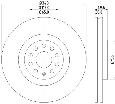 Disque de frein HELLA 8DD 355 129-241