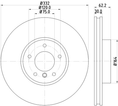 Disque de frein HELLA 8DD 355 129-291