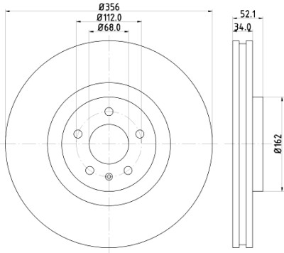 Disque de frein HELLA 8DD 355 129-371