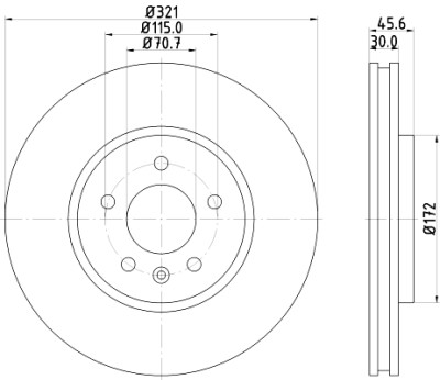 Disque de frein HELLA 8DD 355 129-691