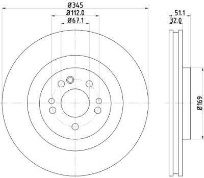 Disque de frein HELLA 8DD 355 129-741