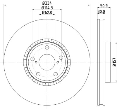 Disque de frein HELLA 8DD 355 129-831