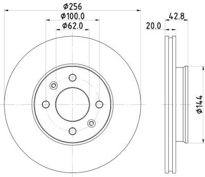 Disque de frein HELLA 8DD 355 130-001