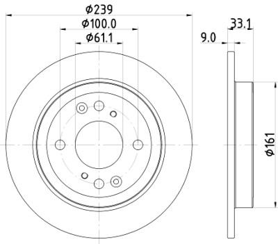 Disque de frein HELLA 8DD 355 132-061