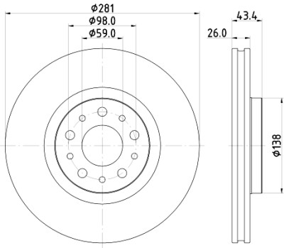 Disque de frein HELLA 8DD 355 132-131