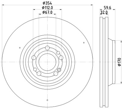 Disque de frein HELLA 8DD 355 132-221