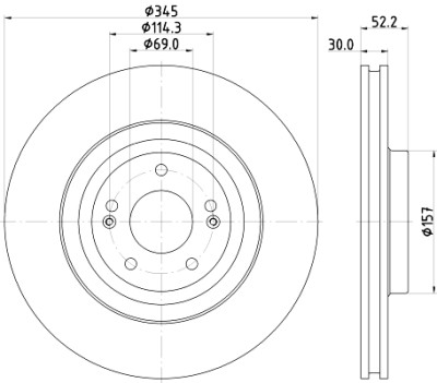 Disque de frein HELLA 8DD 355 132-681