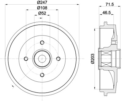Jeu de tambours de frein HELLA 8DT 355 302-791